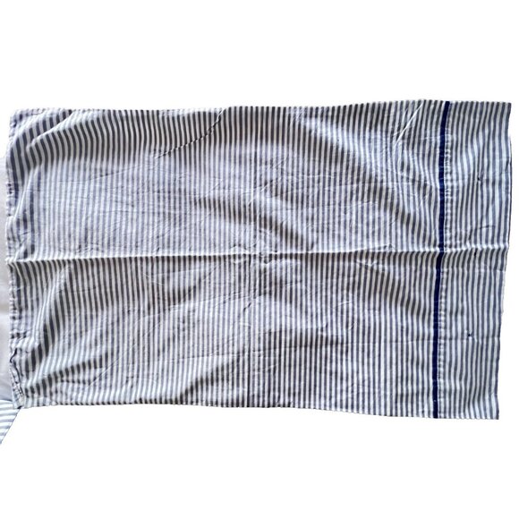 PAIR IKEA Stripe 3-Button Pillowcase STANDARD Ticking Stripe Blue White PRISTINE - Picture 4 of 7